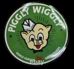 Porcelain Piggly Wiggly Enamel Sign 30x30 Inches Double Sided