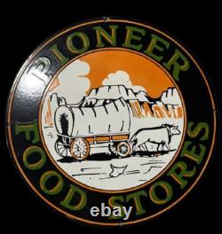 Porcelain Pioneer Enamel Sign 30x30 Inches Double Sided