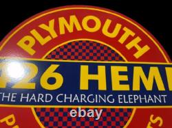 Porcelain Plymouth Enamel Sign 36x30 Inches Double Sided