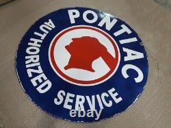 Porcelain Pontiac Enamel Sign 30x30 Inches Double Sided