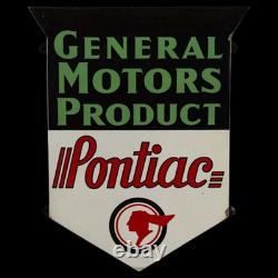 Porcelain Pontiac Enamel Sign 36x30 Inches Double Sided