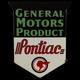 Porcelain Pontiac Enamel Sign 36x30 Inches Double Sided