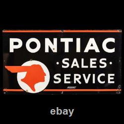 Porcelain Pontiac Enamel Sign 42x24 Inches Double Sided