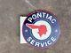 Porcelain Pontiac Service Enamel Sign 24x24 Inches Double Sided With Flange
