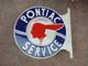 Porcelain Pontiac Service Enamel Sign 24x24 Inches Double Sided With Flange