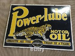 Porcelain Powerlube Enamel Sign 36x20 Inches Double Sided