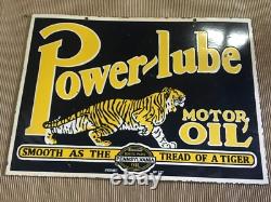 Porcelain Powerlube Enamel Sign 36x20 Inches Double Sided