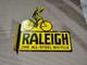 Porcelain Raleigh Enamel Sign Size 15.5 X 15 Inches Flange Double Sided
