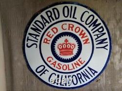 Porcelain Red Crown Enamel Sign 30x30 Inches Double Sided