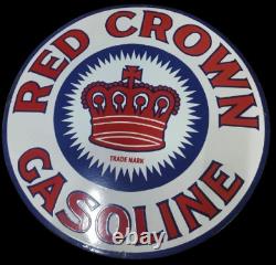 Porcelain Red Crown Enamel Sign 30x30 Inches Double Sided