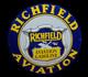 Porcelain Richfield Aviation Enamel Sign 30x30 Inches Double Sided