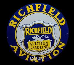 Porcelain Richfield Aviation Enamel Sign 30x30 Inches Double Sided