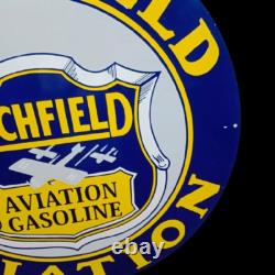Porcelain Richfield Aviation Enamel Sign 30x30 Inches Double Sided