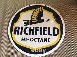 Porcelain Richfield Enamel Sign 36x36 Inches Double Sided