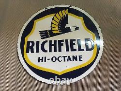 Porcelain Richfield Enamel Sign 36x36 Inches Double Sided