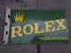 Porcelain Rolex Enamel Sign 18x12 Inches Double Sided With Flange
