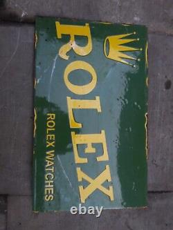 Porcelain Rolex Enamel Sign 18x12 Inches Double Sided With Flange