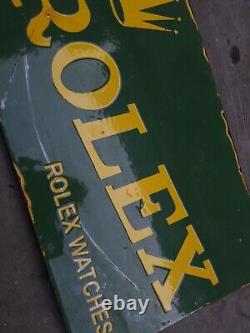 Porcelain Rolex Enamel Sign 18x12 Inches Double Sided With Flange