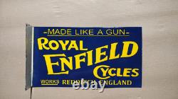 Porcelain Royal Enfield Enamel Sign Size 18 x 10 Inches Flange double sided