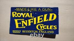 Porcelain Royal Enfield Enamel Sign Size 18 x 10 Inches Flange double sided