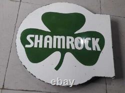 Porcelain Shamrock Enamel Sign 18x18 Inches Double Sided With Flange