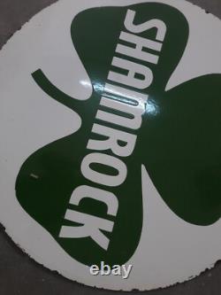Porcelain Shamrock Enamel Sign 30x30 Inches Double Sided