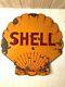 Porcelain Shell Oil & Gas 48 Original Shell Shaped Double Sided Sign