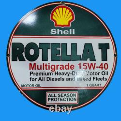 Porcelain Shell Rotellat Enamel Sign Size 30x30 Inches Double Sided