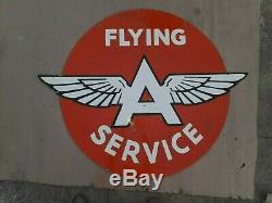 Porcelain Sign Flying A Service DOUBLE SIDED Enamel Sign Size 36 Inches