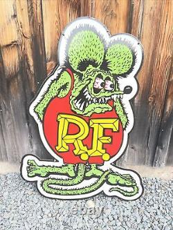 Porcelain Sign RAT FINK Ed Big Daddy Roth 40 Double Sided Sign