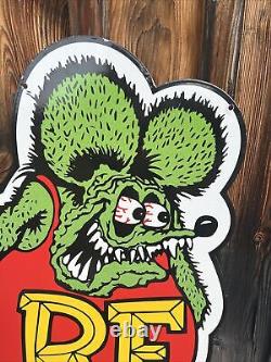 Porcelain Sign RAT FINK Ed Big Daddy Roth 40 Double Sided Sign