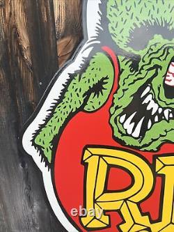 Porcelain Sign RAT FINK Ed Big Daddy Roth 40 Double Sided Sign