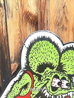 Porcelain Sign RAT FINK Ed Big Daddy Roth 40 Double Sided Sign