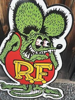 Porcelain Sign RAT FINK Ed Big Daddy Roth 40 Double Sided Sign