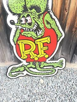 Porcelain Sign RAT FINK Ed Big Daddy Roth 40 Double Sided Sign