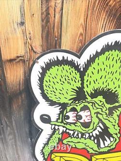 Porcelain Sign RAT FINK Ed Big Daddy Roth 40 Double Sided Sign