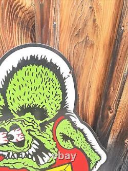 Porcelain Sign RAT FINK Ed Big Daddy Roth 40 Double Sided Sign