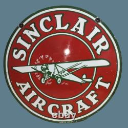 Porcelain Sinclair Aircraft Enamel Metal Sign Size 30 x 30 Inches Double Sided