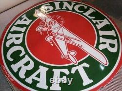 Porcelain Sinclair Aircraft Enamel Sign 36x36 Inches Double Sided