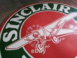 Porcelain Sinclair Aircraft Enamel Sign 36x36 Inches Double Sided