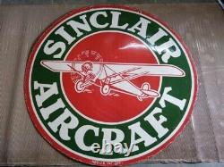 Porcelain Sinclair Aircraft Enamel Sign 36x36 Inches Double Sided