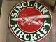 Porcelain Sinclair Aircraft Enamel Sign Size 48 Round Double Sided