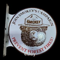 Porcelain Smokey Enamel Sign 18x18 Inches Double Sided With Flange
