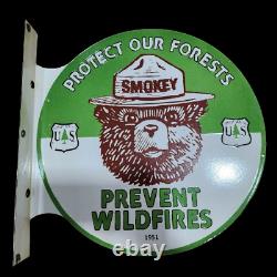 Porcelain Smokey Enamel Sign 18x18 Inches Double Sided With Flange