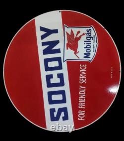 Porcelain Socony Enamel Sign 30x30 Inches Double Sided