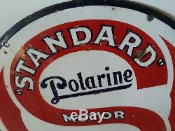 Porcelain Standard Polarine Motor Oil Sign SIZE 30 Round Double Sided