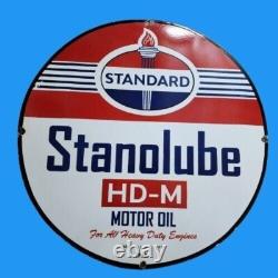 Porcelain Stanolube Enamel Sign Size 30x30 Inches Double Sided