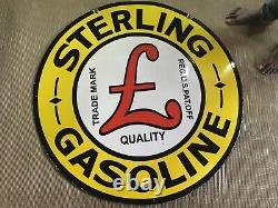 Porcelain Sterling Gasoline Enamel Sign 30x30 Inches Double Sided