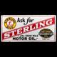 Porcelain Sterling Motor Oil Enamel Sign 36 Inches Double Sided