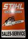 Porcelain Stihl Enamel Sign 30x28 Inches Double Sided